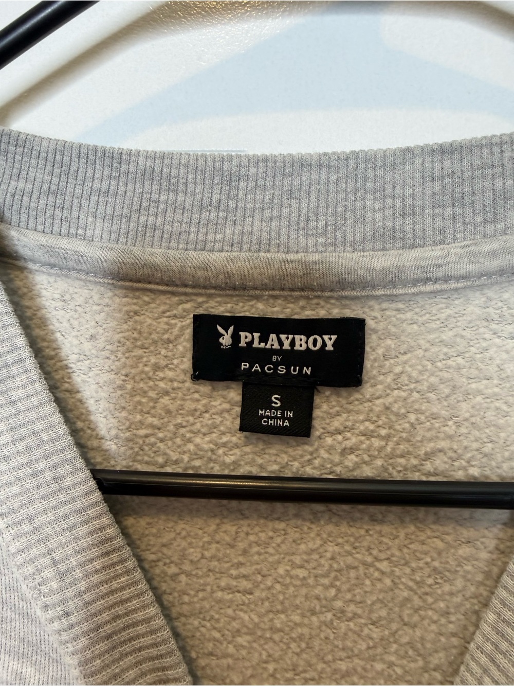 PLAYBOY Gray Crewneck Sweatshirt with Black Logo - Picture 5 of 6